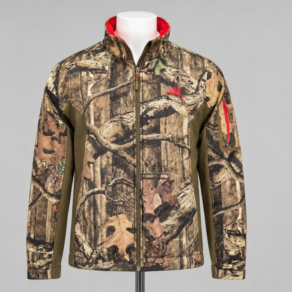 Mossy Oak Jacket Mens XL Brown Camo Good Break Up Infinity Softshell TKF-W4155